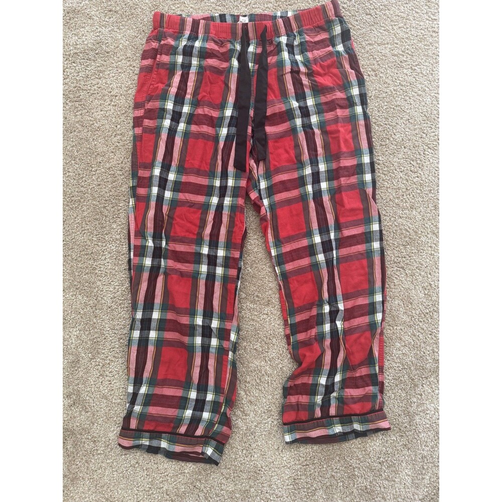Victoria Secret Woman's NWOT Size L  Red Multi-Color Plaid Flannel Pajama Pants